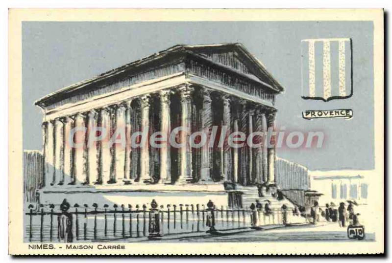 Postcard Old Nimes Maison Carree