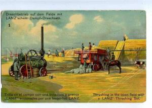 223557 ADVERTISING tractor LANZ RPPC russia stamp 1929 vintage