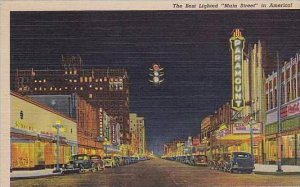Texas Amarillo Polk Street Looking North At Night