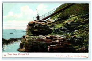Fourty Steps Newport RI Rhode Island Postcard (AR13)