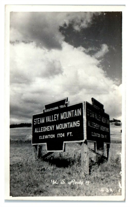 RPPC US Route 15 Susquehanna Trail, Steam Valley Mountains, PA Postcard *6S(3)7