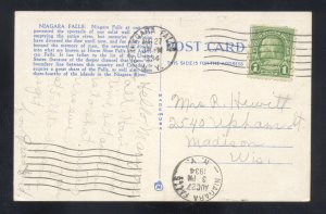 GREETINGS FROM NIAGARA FALLS VINTAGE LARGE LETTER POSTCARD