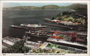 PC NEW ZEALAND, PORT CHALMERS, HARBOUR 8, Vintage REAL PHOTO Postcard (B41492)