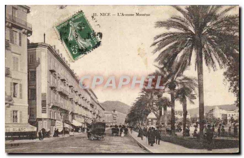 Old Postcard Nice Avenue Massena