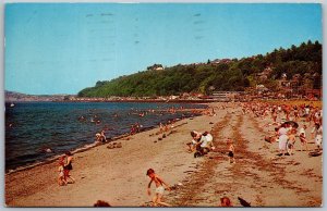 Vtg West Seattle Washington WA Alki Beach Elliot Bay 1960s View Postcard