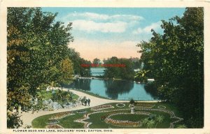 OH, Dayton, Ohio, Soldiers' Home, Flower Beds, Lake, Tichnor No. A-42155