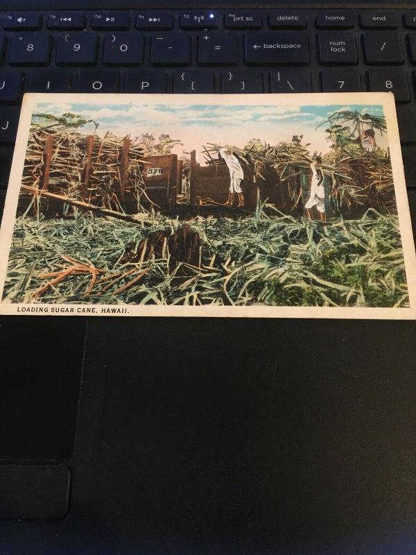 Vintage Postcard - Loading Sugar Cane Hawaii 