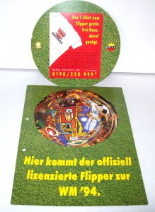 World Cup Soccer Pinball Machine Flyer Original Vintage Foldout German Edition