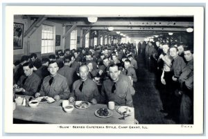 c1920 Slum Served Cafeteria Style Table Soldiers Camp Grant Illinois IL Postcard