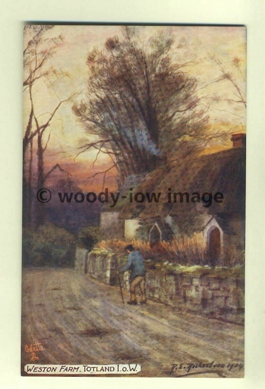 h0544 - Weston Farm , Totland , Isle of Wight - postcard art by Richardson