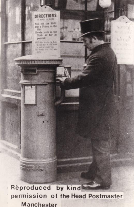 Manchester Post Pillar Box Real Photo Postcard