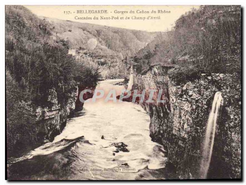 Postcard Old Bellegarde Gorges du Rhone Canon Cascades of Nant Poe Field April