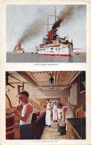 USS Missouri US Navy Battleship Cook's Galley 1910c postcard