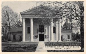 E48/ Dinwiddie Virginia Va Postcard c1940s County Court House