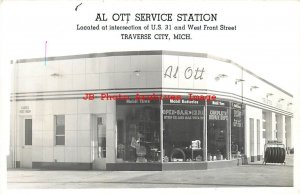 MI, Traverse City, Michigan, RPPC, Al Ott Mobil Service Gas Station, Photo