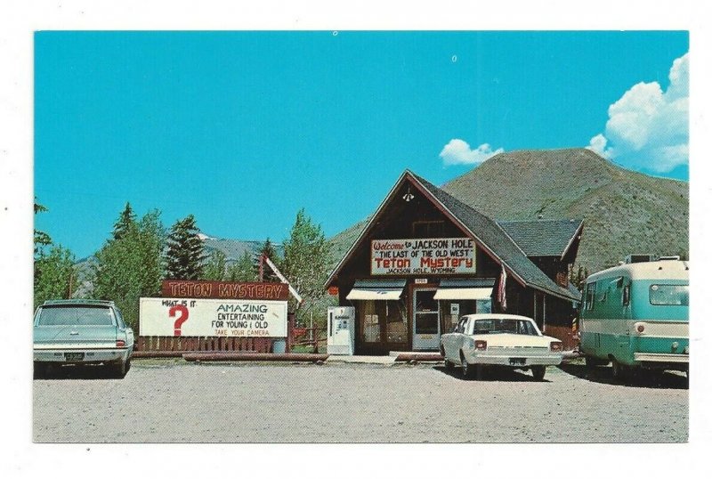 Postcard Wyoming WY Teton Mystery Jackson Hole Standard View Card Old Cars  