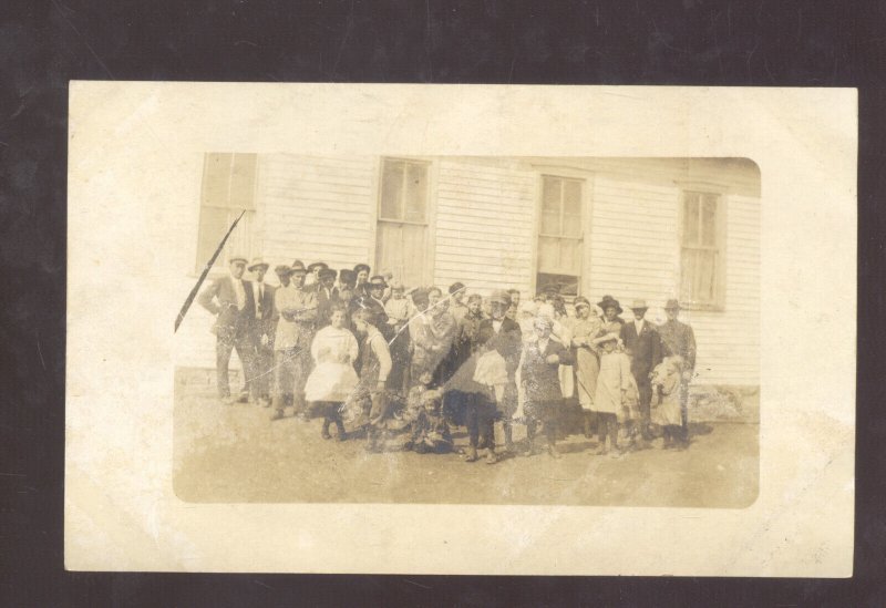 RPPC KINGMAN KANSAS ROSCO SCHOOL CLASS TEACHER VINTAGE REAL PHOTO POSTCARD