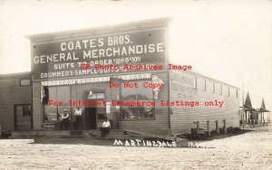 MT, Martinsdale, Montana, RPPC, Coats Brothers General Merchandise Store