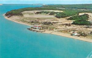 POINT BETSIE MICHIGAN  AERIAL VIEW POSTCARD c1970s