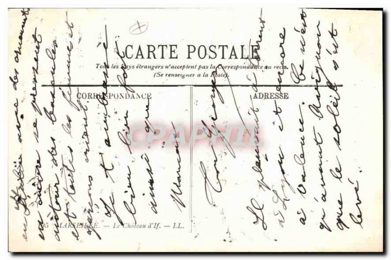 Old Postcard Chateau d'If Marseille