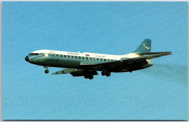 Airplane Syrianair Caravelle SE-210-10B3 Athens Greece Aircraft Postcard