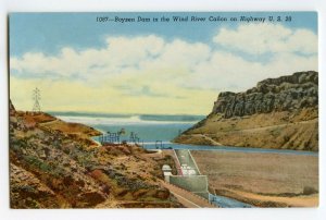 Postcard Boysen Dam Wind River Canon Highway U.S. 20 WY Standard View Card