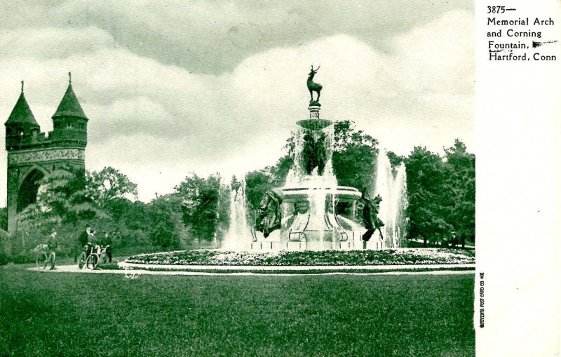 CT - Hartford. Bushnell Park, Memorial Arch, Corning Fountain 