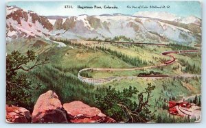 HAGERMAN PASS, CO ~ COLORADO MIDLAND RAILROAD TRAIN Trestle 1909 Postcard 