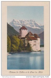 Chateau de Chillon et la Dent du Midi, Lake Leman, Veytaux, Vaud, Switzerland