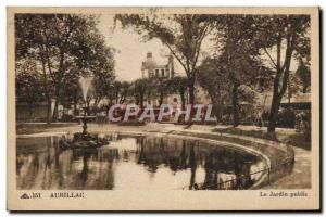 Old Postcard Aurillac Garden piblic