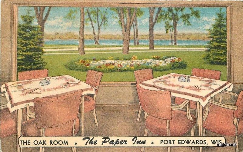 1940s Oak Room Paper Inn Port Edwards Wisconsin Fagan postcard 5244