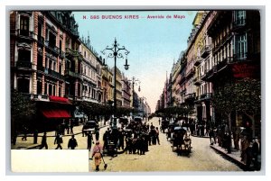 Avenida De Mayo Street View Buenos Aires Argentina UNP DB Postcard L17