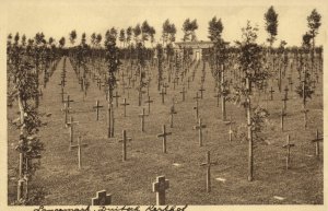 belgium, LANGEMARK, German WWI Military Cemetery (1930s) Postcard