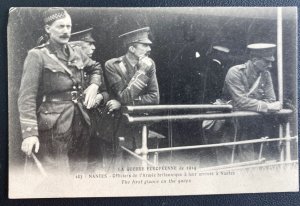 Mint France Real Picture Postcard WWI 1914 British Army Officers In Nantes