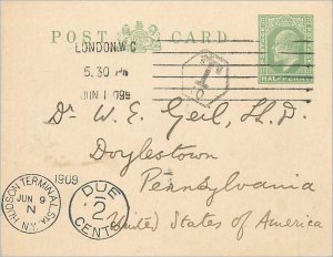 Entier Postal Stationery Hudson Terminal London