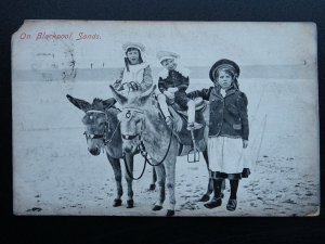 Lancashire 3 x BLACKPOOL Children & Donkey TOWER & PIER c1905 & 1920s Postcard