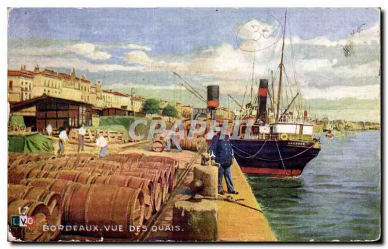 Bordeaux - Quays of view - Old Postcard