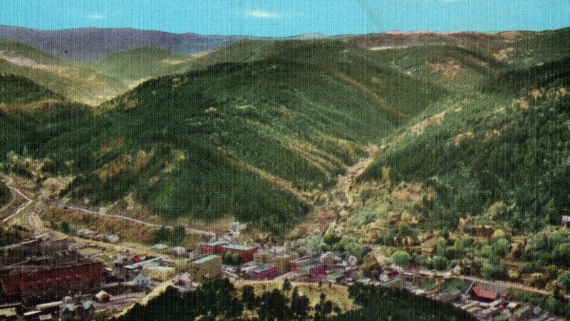 C. 1920's Birds-Eye View Deadwood , SD Postcard P169