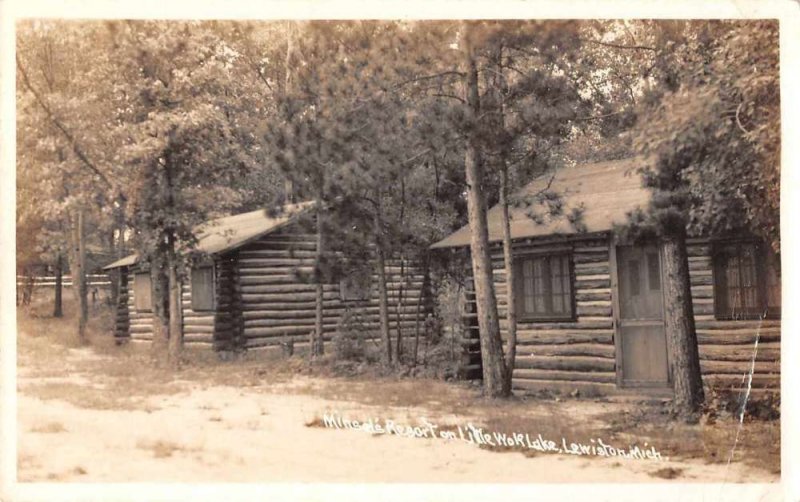 Lewiston Michigan Little Wolf Lake Minsel's Resort Real Photo Postcard JF685183