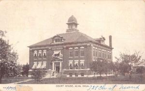 Alva Oklahoma Court House Street View Antique Postcard K29847