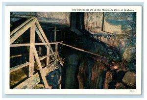 c1940's The Bottomless Pit In The Mammoth Cave Of Kentucky KY Vintage Postcard 