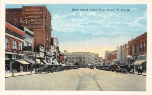 G75/ High Point North Carolina Postcard c1915 Main Street Stores Autos 1