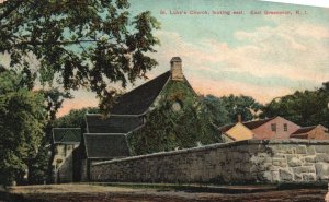 Vintage Postcard 1913 St Luke's Church Looking East  East Greenwich Rhode Island