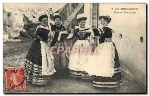 Postcard Old Breton Folklore Brittany Dance