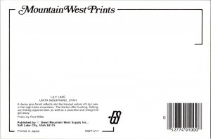 Continental Postcard Lily Lake Uinta Mountains, Utah CF4