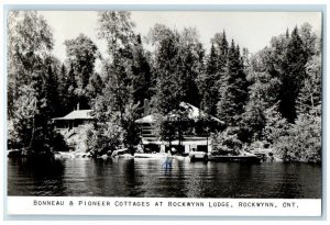 1964 Bonneau Pioneer Cottages Rockwynn Lodge Ontario Canada RPPC Photo Postcard