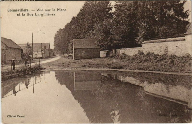 CPA GremeVILLERS - Vue sur La Mare et la Rue Largillieres (131123)