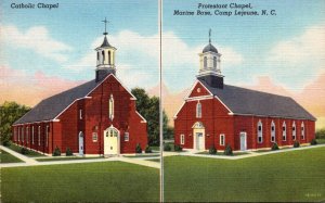 North Carolina Camp Lejeune Marine Base Catholic Chapel and Protestant Chapel...