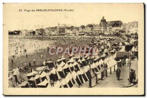 Old Postcard Plage Des Sables D & # 39Olonne