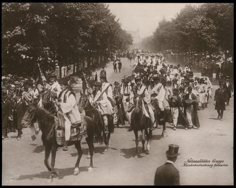 Austria 1908 Kaiser Franz Joseph Huldigungs Festival RPPC Burkowina Weddin 94839